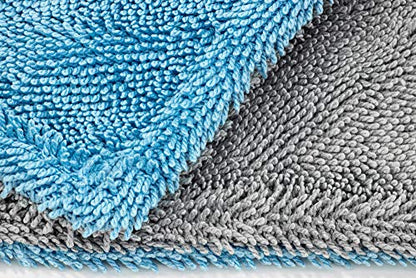 Autofiber Dreadnought Microfiber Towel, Superior Absorbency for Drying Cars, Trucks, and SUVs, Double-Twist Pile and One-Pass Vehicle-Drying Towel - Pack of 1 - Blue/Gray (20 inch x 30 inch) - color: Blue/Gray