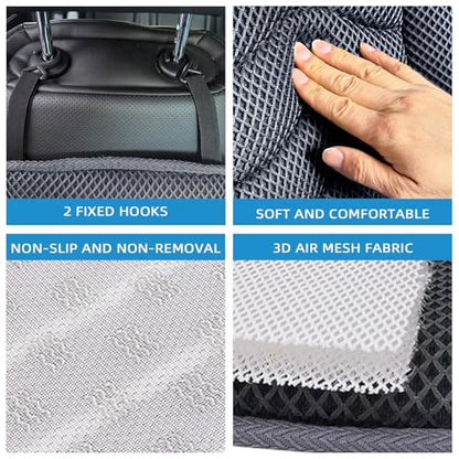 AEROiVi Car Seat Cushion with Back Support Pillow,Breathable 3D Air Mesh,Non-Slip Bottom, Lumbar Support Car Seat Cushion for Long Sitting,Comfort Car Seat Protector,Car Seat Pad Works with Truck,SUV
