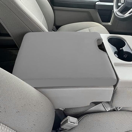 DEYTOP Center Console Cover for Ford F150 2026 2015-2025 with 40/20/40 Jump Seat ONLY Console Armrest Cover for Ford F250 F350 F450 F550 2017-2026 (Gray with Gray Stitches, 2015-2025 Jump SEAT) - color: Gray with Gray Stitches, size: 2015-2023 JUMP SEAT