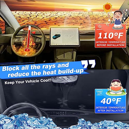 Canvcle Windshield Sun Shade for Toyota Highlander 2014-2019 Thicken 6-Layer Foldable Front Window Sunshade Sun Visor Protector Block UV Rays Keep Vehicle Cool - size: 1PCS Toyota Highlander 2014-2019