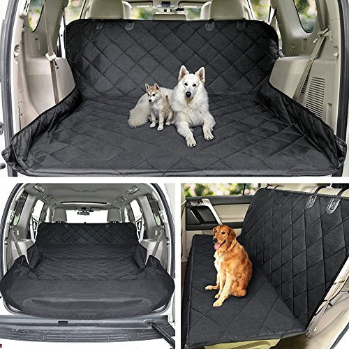 HCMAX Luxury Dog Vehicle Cargo Liner Cover Pet Seat Cover Bed Floor Mat Nonslip Waterproof Universal for Car SUV Truck Jeeps Vans Black - XL