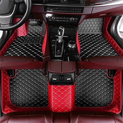 Custom Waterproof Leather Car Floor Mats Fit for Most Car SUV Truck & Sportscar All Weather Protection Vehicles (Black+Red) - color: Black+Red
