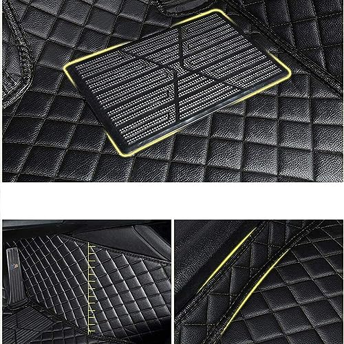 Custom Luxury Leather Car Floor Mats Upgrade Your Car's Interior All-Weather Protection for Cars, SUVs, Trucks Compatible with Automotive Mats (Beige+Pink) - color: Beige+Pink