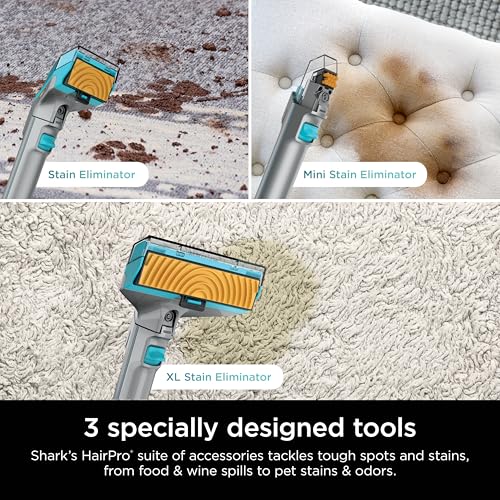 Shark StainStriker HairPro Portable Carpet, Upholstery & Area Rug Cleaner, Stain, Hair & Odor Remover, 3 Tools & dual activated Solution, Teal, PX253BRN - style: StainStriker w/ HairPro (Teal)