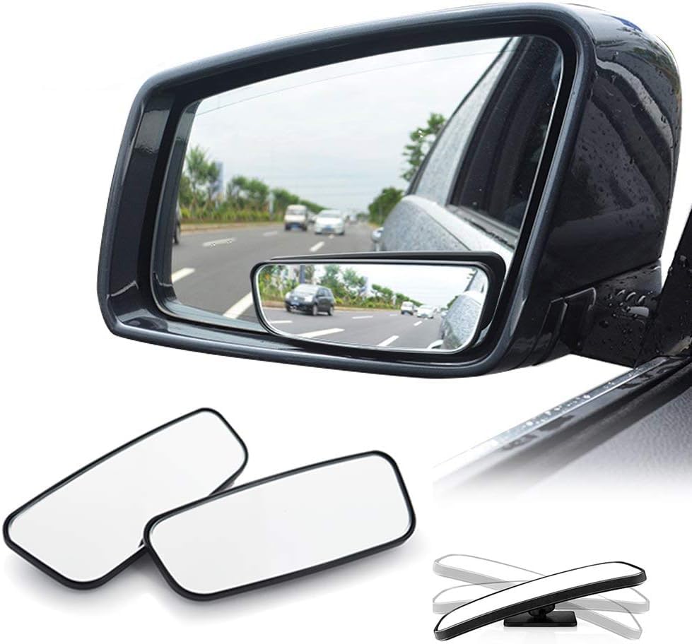 WildAuto Blind Spot Mirror, Rectangle Adjustable Car Auxiliary Universal Wide Angle Mirror for Universal Cars (Adhesive, 2pcs) - size: Adhesive Rectangle