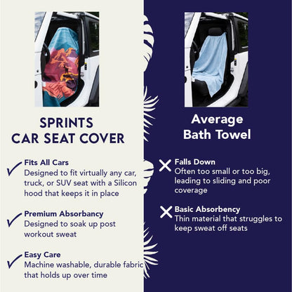Sprints Athletic Running Towel, Full-Sized, Car Seat Cover - Performance Microfiber (Bohemian Nomad Noises) - color: Bohemian Nomad Noises