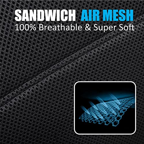 P&J AUTO Leather and Mesh Car Seat Cover Front Pair Universal Fit for Cars Trucks Vans & SUVs Airbag Compatible (Black) - color: BK BK
