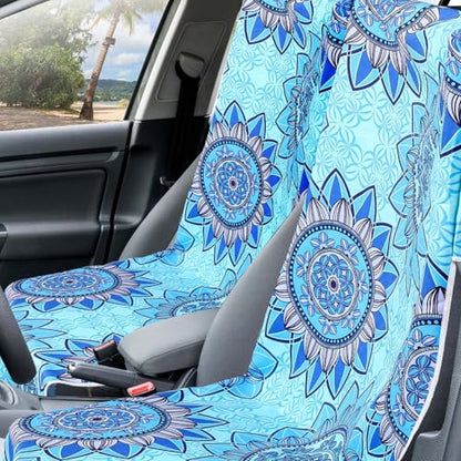 Hahafelt 2 Pack Car Seat Towel Covers with Storage Bag, 63 x 32 Inch Universal Non Slip Waterproof Sweat Protector for Car Truck, Gym Swimming Running, Machine Washable (Blue Mandala) - style: Blue Mandal