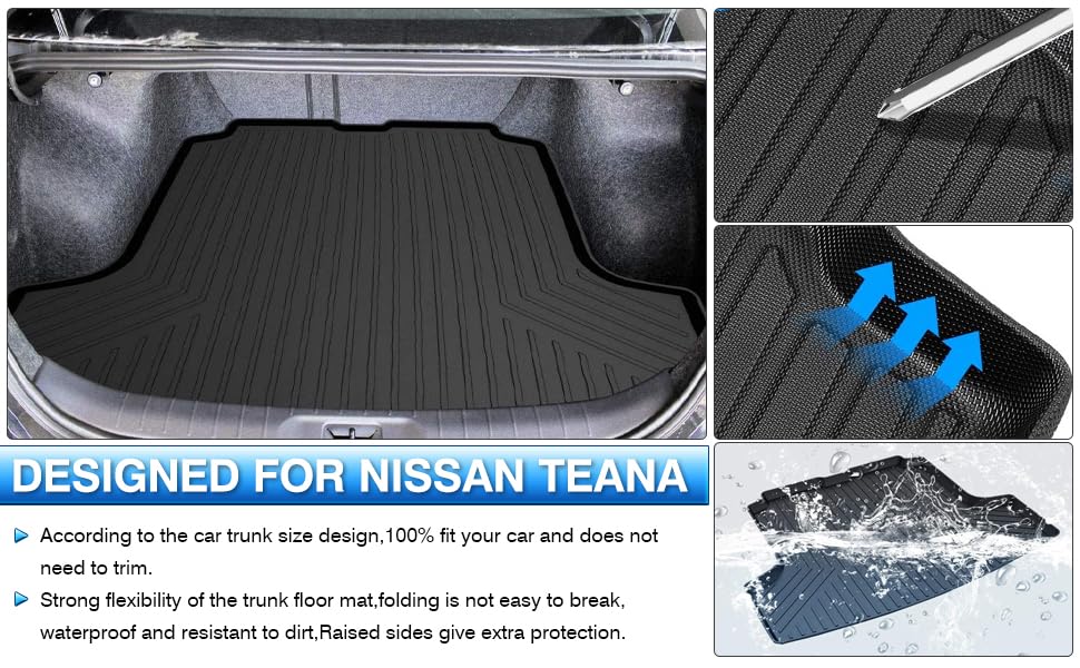 Powerty Trunk Mat for 2019-2025 2026 Nissan Altima Sedan Accessories Cargo Mats TPO All Weather Cargo Liner Heavy-Duty Trunk Liners - size: Cargo Mat｜for｜19-26｜nissan Altima Sedan