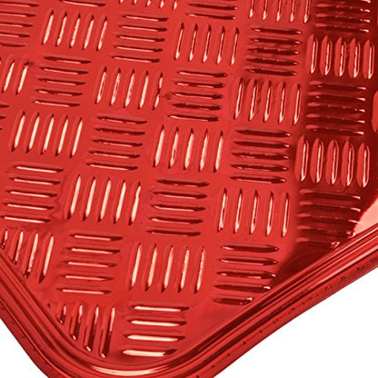 BDK Red All Weather Heavy Duty Car Floor Mats Interior Liners for Auto Van Truck SUV, Fits Front & Rear - color: Metallic Red
