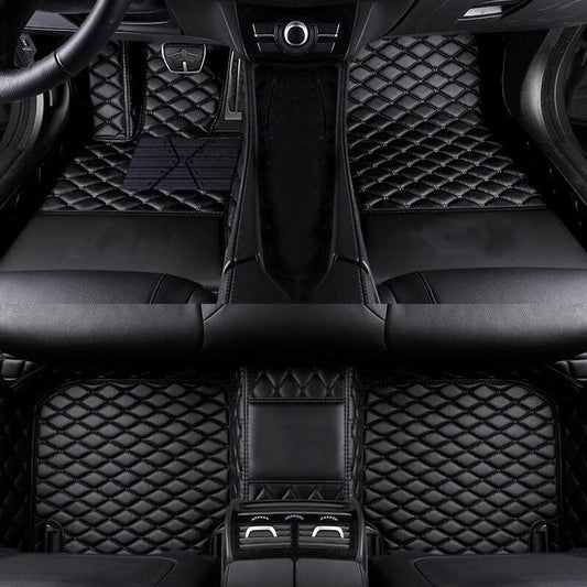 Custom Fit Car Floor Mats by SARAHS - Waterproof PU Leather Full Coverage for Most Cars, SUVs, and Trucks - Automotive Liners to Protect Vehicle Interior Floor Accessories (Black) - color: black