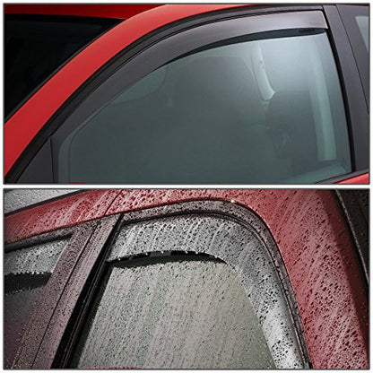 Auto Dynasty 4Pcs Tape-On Window Visor Compatible with 2013 2014 2015 2016 2017 Honda Accord Sedan 2013-2017, Deflector Rain Guard, Acrylic Black - size: 13-17 Honda Accord Sedan