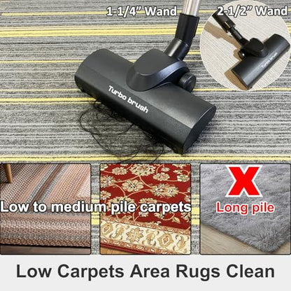 Turbo Brush Head Shop Vac Accessory 1.25" with 2.5" Hose Adapter, as 1-1/4" 2-1/2" Shopvac Attachment Wet Dry Vacuum Adaptor, Ideal for Pet Hair Removal on Carpets Area Rugs Hardfloors - style: Turbo Brush