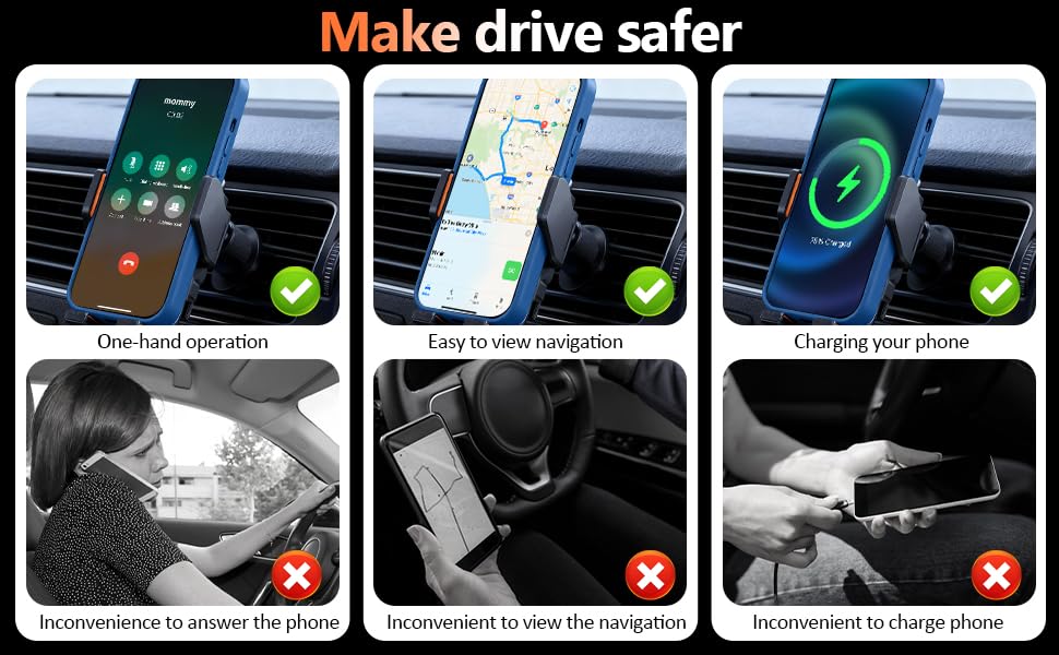 15W Fast Wireless Car Charger, Peltier Cooling Fast Charging Auto-Clamping Car Phone Mount, Anti-Shake Hands Free Car Cell Phone Holder, Universal for iPhone & Samsung Galaxy Series