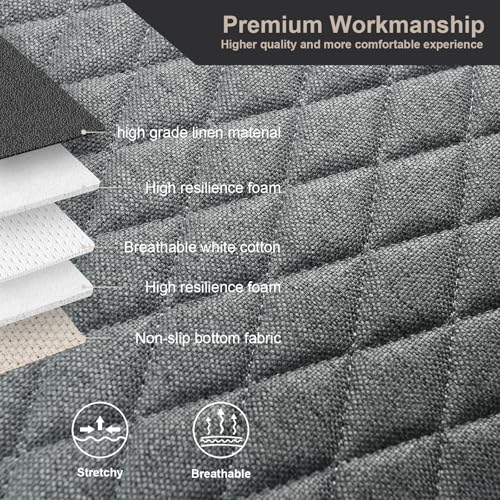 West Llama Linen Car Seat Covers,Bottom Seat Covers for Cars Include 1 Piece Front Driver Seat Pad Mat Universal Fits 90% Vehicles,SUVs,Cars,Sedans(1Piece-Gray) - color: A-Gray, size: 1 Front Bottom Seat Covers