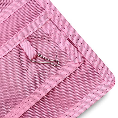 ASA TECHMED Nurse Pocket Organizer, Nylon 5 Pocket Nurse Scrub Organizer, 6 Inch x 5 inch, Pink - color: Pink