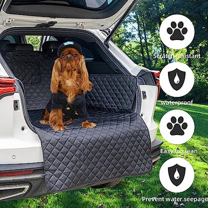 SUV Cargo Liner for Dog Car Seat Cover for Pets Waterproof Cargo Cover Dog Seat Mat for SUVs Sedans Vans with Bumper Flap Protector, Non-Slip, Black 70"x40"