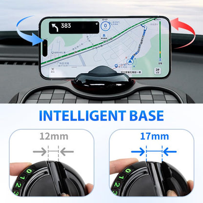 Universal Anti-Slip Car Dashboard Mat, 2026 New 360° Rotatable Phone Holder Dashboard Pad with Temporary Parking Number, Anti Skid Organizer for Phone Sunglasses Keys (Gray Black) - color: Gray Black