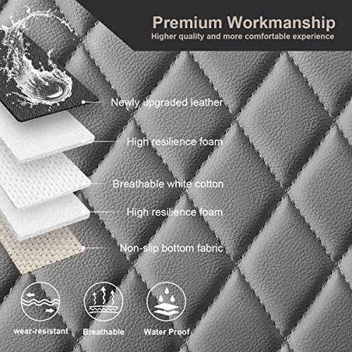 West Llama Pu Leather Car Seat Bottom Covers Protectors Include 1 Pair Front Driver Seat Pad Mat and 1 Rear Bench Cover Universal Fit 90% Vehicles,Gray - color: A-Gray, size: Universal Fit - Full Set