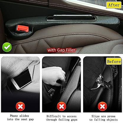 2 Pack Car Seat Gap Filler Organizer for Driver Side and Passenger Side Auto Center Console Side Filler Filler for Car Front Seat (Black 2 pcs) - color: Black- 2 pcs