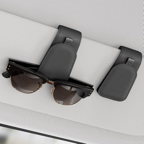 Sotfamily Sunglass Holder for Car Visor, Suede Cloth Magnetic Sunglass Organizer for Car Accessories, 2 Packs, Black - color: Black