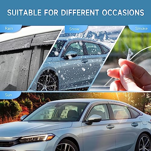 Rain Guards Compatible with Honda Civic Sedan 2022 2023 2024 2025 2026, Tape-on Durable Side Window Sun Wind Deflectors, 2022-2026 Civic Rain Guard Black 6 PCS - size: 2022-2026 Honda Civic Sedan (Tape-On)