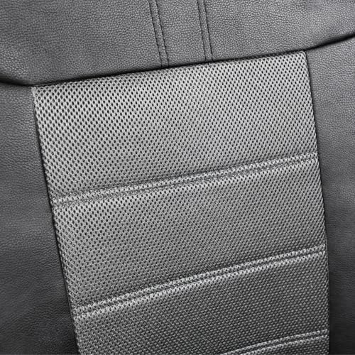 AUTOYOUTH Leather Car Seat Covers, Air Cool Mesh Design, Airbag Compatible Car Seat Covers Front Seats, Enhanced Comfort for Most Cars, SUVs, Vans - Grey - color: Grey