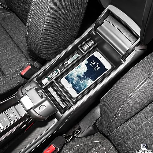 RUNROAD Center Console Organizer Tray Compatible with Honda HR-V 2023 2024 2025 2026 HRV Accessories, ABS Console Organizer Armrest Storage Box Coin Holder, Black