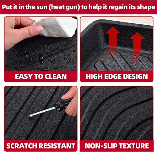 Naibeve Floor Mats for 2018-2023 2024 Volkswagen Tiguan - All Weather Custom Fit for Volkswagen VW Tiguan Floor Mats Cargo Liner Rear Cargo Tray Trunk Waterproof Interior Accessories - size: 1)tiguan|2018-2024