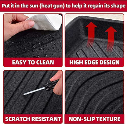 Naibeve Floor Mats for 2017-2023 GMC Acadia 7 Seats Bench Seats - All Weather for GMC Acadia Floor Mats Cargo Mat 2nd & 3rd Row Backrest Mats - size: 18)Acadia 7 Seats|2017-2023