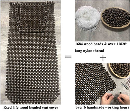 Natural Wood Beaded Seat Cover Massaging Cooling Cushion for Car Truck. Keeps The Back from Getting Sweaty While Driving. Makes Driving More Bearable and Less Painful On Long Trips - size: Everyday Vechicles (Pickup, Suv, Sedan, Mpv)