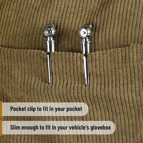 UNCO- Stainless Steel Pencil Tire Pressure Gauge, 3 Pack, 10-50PSI, 10-100PSI, 20-120PSI, Pencil Air Pressure Gauge for Tires with 16 Valve Caps - color: Silver, size: 3 Pack, 10-50 Psi, 10-100 Psi, 20-120 Psi