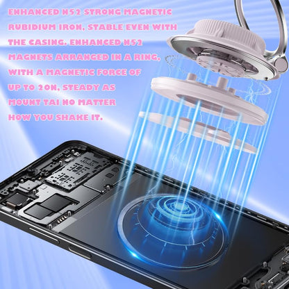 Magnetic Car Phone Holder, 360° Adjustable Suction Cup Universal Phone Mount, Multi-Scene for Car Office Gym Home, Compatible with iPhone 17/16 Pro Max & Other Magnetic Phones (White) - color: White