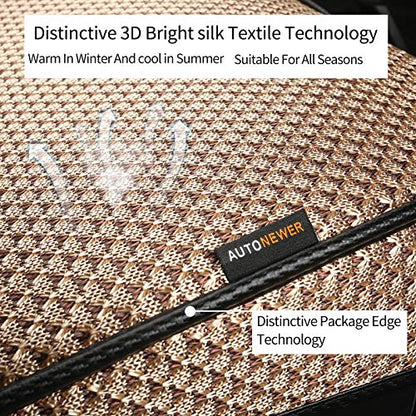 Auto Newer Luxury Breathable Car Seat Cover Fit Four Seasons, Universal Front of Car Seat Cushions, Bottom Seat Covers of Full Wrapped Edge,Universal Fit for 95% Cars,SUV,Pickup(Beige,1PCS) - color: Beige-1PCS