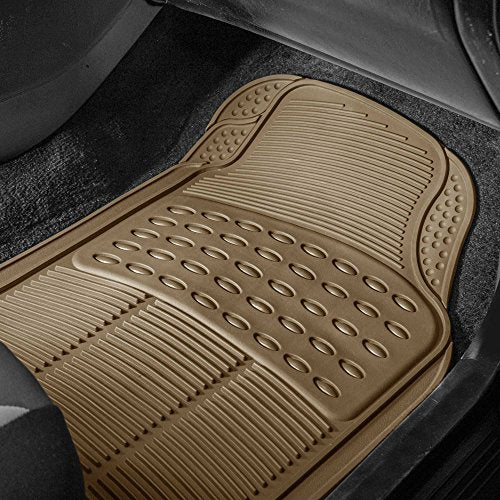 FH Group Climaproof™ Trimmable Non-Slip Vinyl Floor Mats Full Set - Universal Fit for Cars Trucks and SUVs (Beige) F11306 + F16400 - color: Beige, style: Combo Set