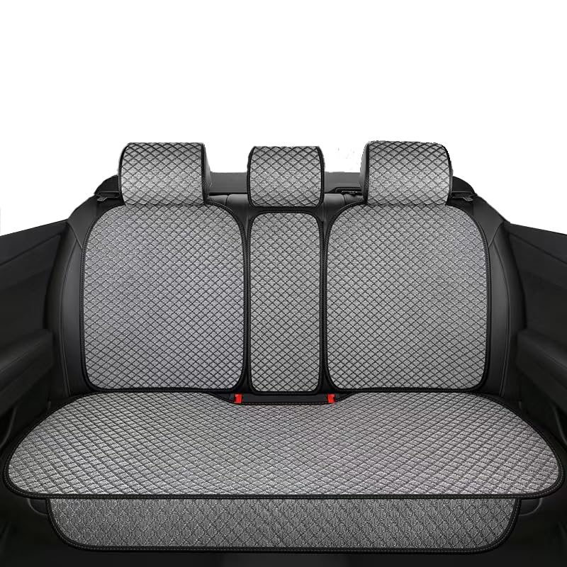 Breathable Back Seat Cover-Universal Rear Seat Mat for All Seasons,Car Rear Seat Protector with Polyester Silk Material, Non-Slip Bottom. Fits 95% of Sedans, SUVs, Vans.(Gray) - color: Gray-Rear seat