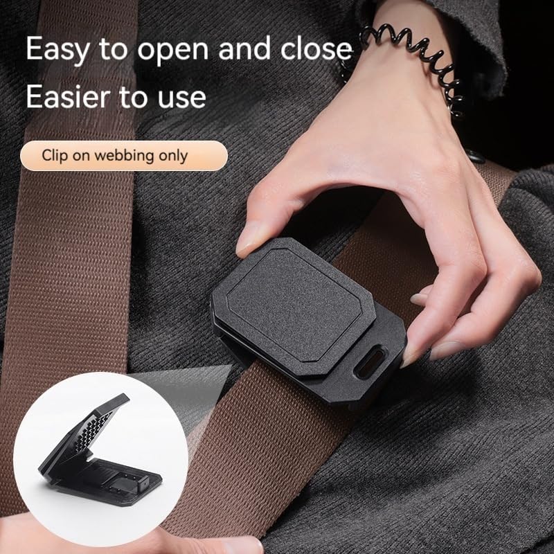 Seat Belt Comfort Pad Clips, Shoulder and Neck Relief, Anti-Slip Snap Design, Universal Fit for Sedan, SUV, Truck, RV, Black, 4 Pack