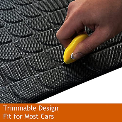 TripleAliners Vehicle Mat Universal Fit Trunk Cargo Liner All Weather Protection XPE Material Seat Back Protector Trim-to-Fit Compatible with Most Cars SUV Sedan (Trunk Mat) - size: Trunk Mat