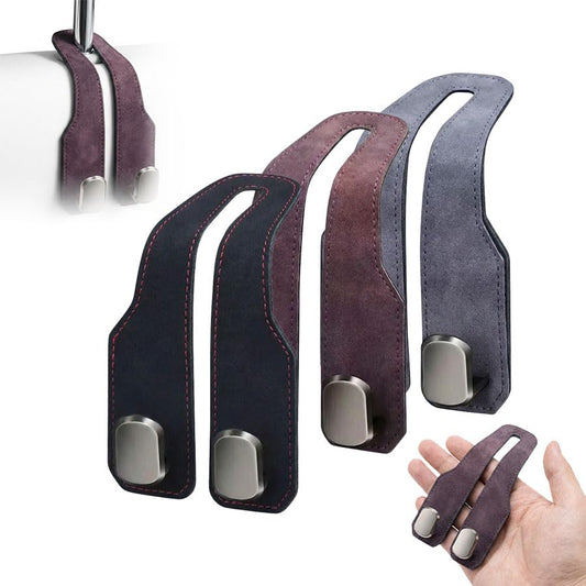 Car Seat Back Storage Hook, 2026 New Car Seat Headrest Hook for Purses and Bags, Leather Car Seat Back Storage Hooks, Car Seat Hangers Organization Accessories (Mix 3pcs) - color: Mix 3pcs
