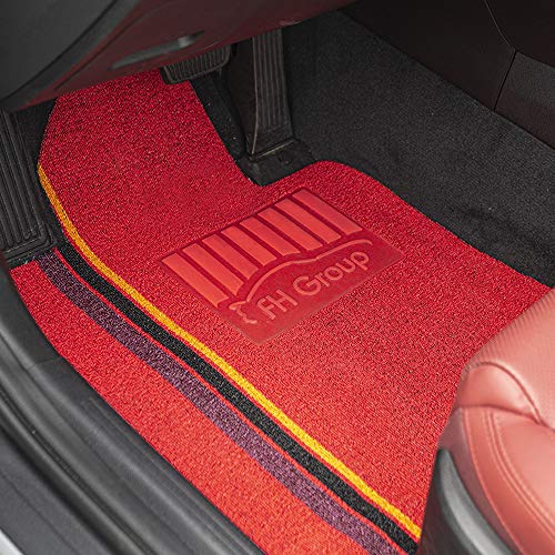 FH Group Car Floor Mats - DIY Ultra Waterproof Trimmable Non-Slip Vinyl Floor Mats, Red - color: RED