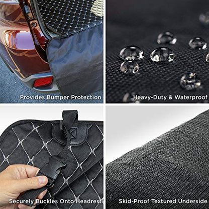 Pawple Cargo Liner Cover for SUVs and Cars, Waterproof Material, Non Slip Backing, Extra Bumper Flap Protector, Large Size - Universal Fit