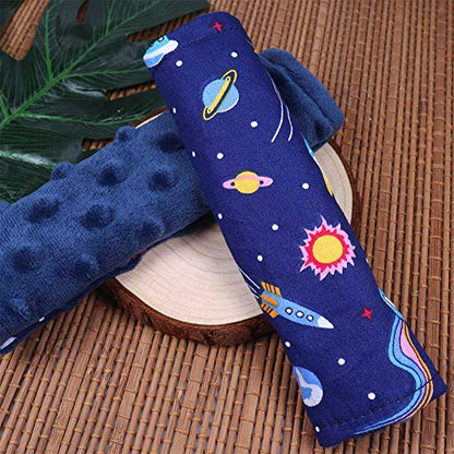 DILIMI Space Carseat Belt Cover for Baby Soft Comfort Seat Belt Cushion for Kids Cute Cartoon Pattern Car Seat Belt Pads Cover (2 Packs) - color: Space