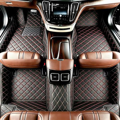 Personalized Floor Mats for Cars, Full Coverage Luxury Mats, Anti-Slip Set, Custom Fit for 99% of Sedan, Trucks, SUVs (Black, Red) - color: Black red