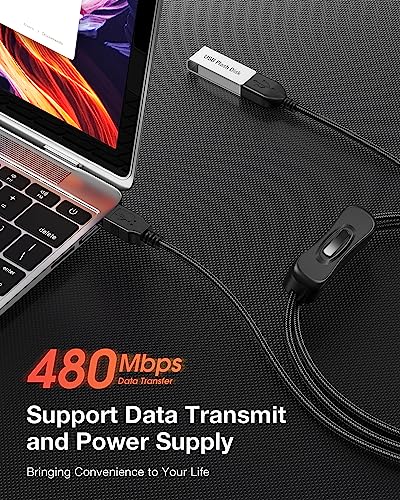 ANDTOBO USB Switch Extension Cable, Upgraded USB Extension Cord with On/Off Power Switch Cable for LED Strips, iOS System, etc- (2 Pack) - size: 2 Pack