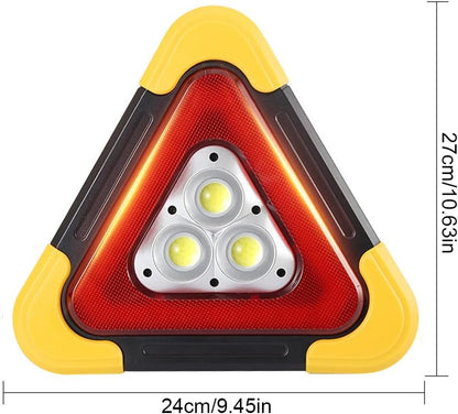 2Pcs LED Emergency Triangle Solar Charging Safety Triangle 5 Mode