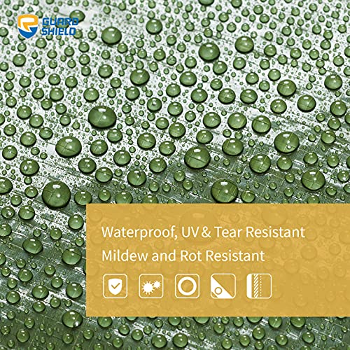 GUARD SHIELD Green Tarp Waterproof 12x16 Feet Medium Duty All Purpose Poly Tarps Cover 7mil - color: Green, size: 12x16