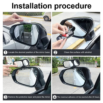 LivTee Blind Spot Mirror, Double Adjustable Mounted Blindspot Mirror HD Glass Wide Angle View, Universal, Left - size: Double-Left