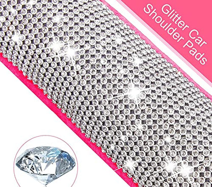Plush Auto Gear Shift Knob Cover with Crystal Glitter Bling Rhinestones for Girls,Lady Universal Fit (Bling) (Pink) - color: Pink