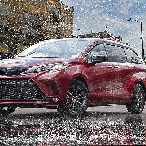 Black Rain Guards Fit for Toyota Sienna 2021 2022 2023 Tape-On Side Shatterproof Window Visor Window Deflectors, Rain Visors, 8-Piece Set - size: Fit for Toyota Sienna 2021-2023 TapeOn