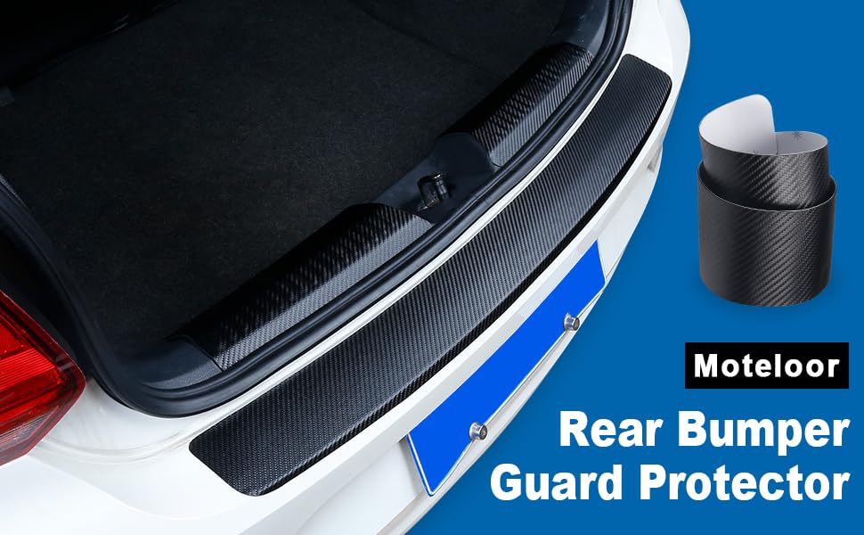 Rear Bumper Guard Protector for Car, Universal Carbon Fiber Scratch-Resistant Non-Slip Trunk Door Entry Sill Protector for (47.24 * 3.14) - size: 47.24*3.14